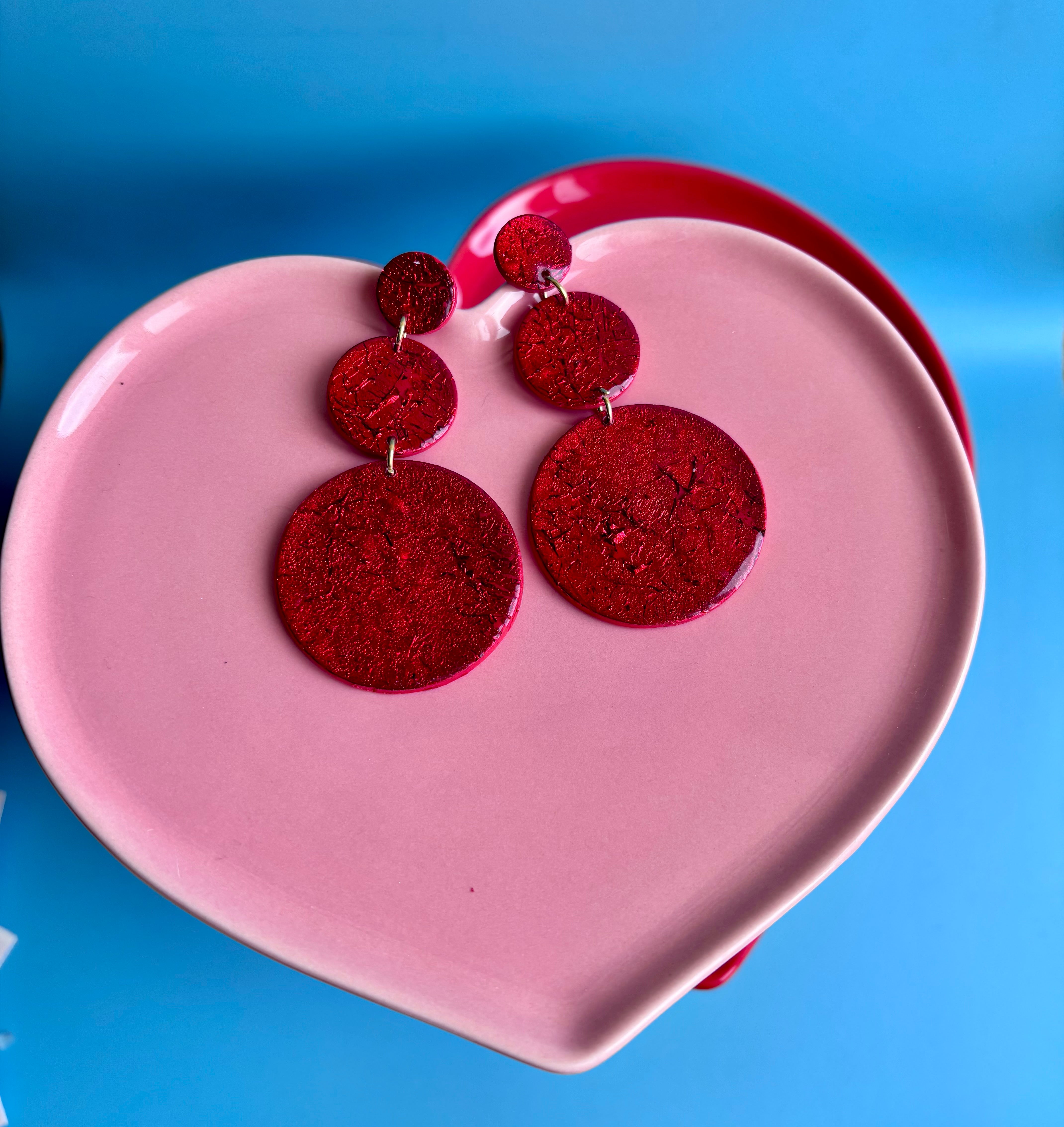 POMODORO - Red dangle statement earrings