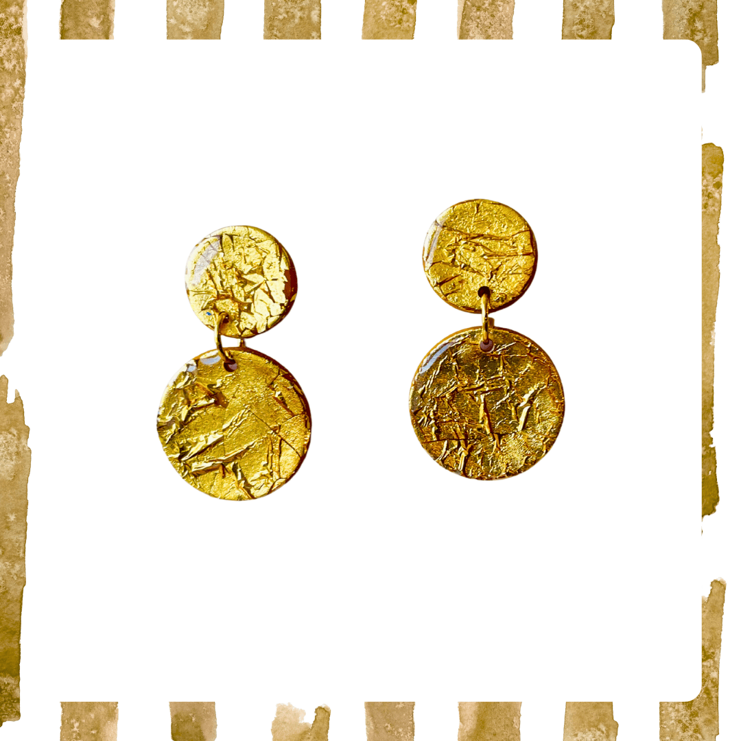 MURANO - Gold statement earrings