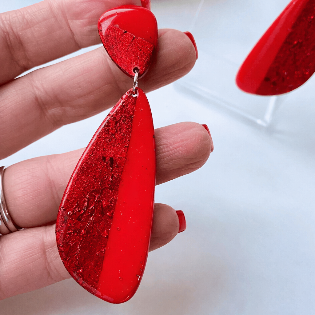 BOLOGNA - Red statement earrings
