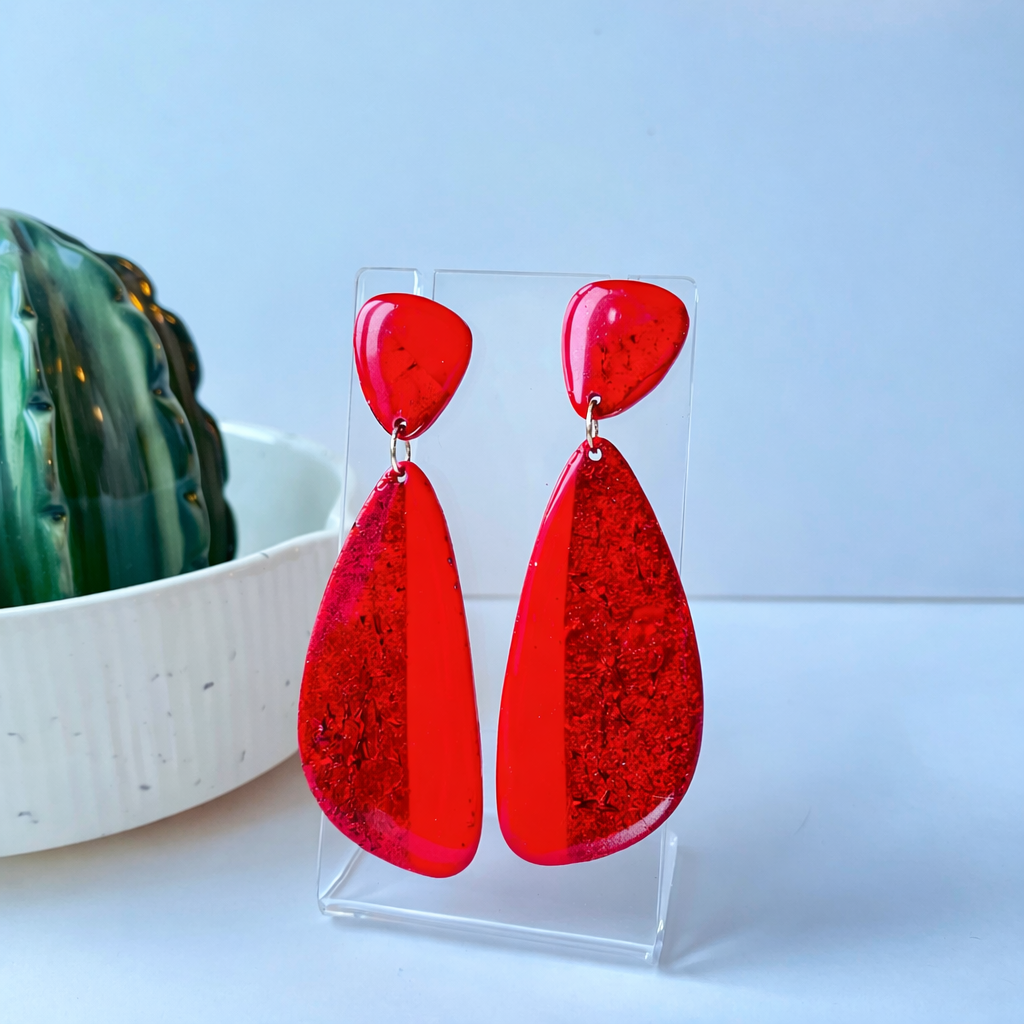 BOLOGNA - Red statement earrings