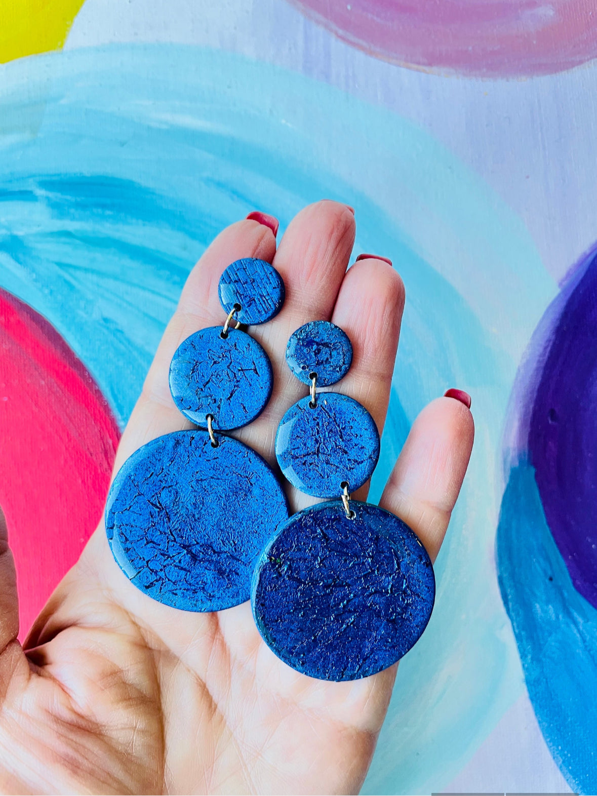 POMODORO BLUE - Blue drop earrings, Statement Jewelry, blue fancy earrings, Birthday present for mum, Mother of bride Wedding guest earrings blue

mysarajewellery statement blue earrings