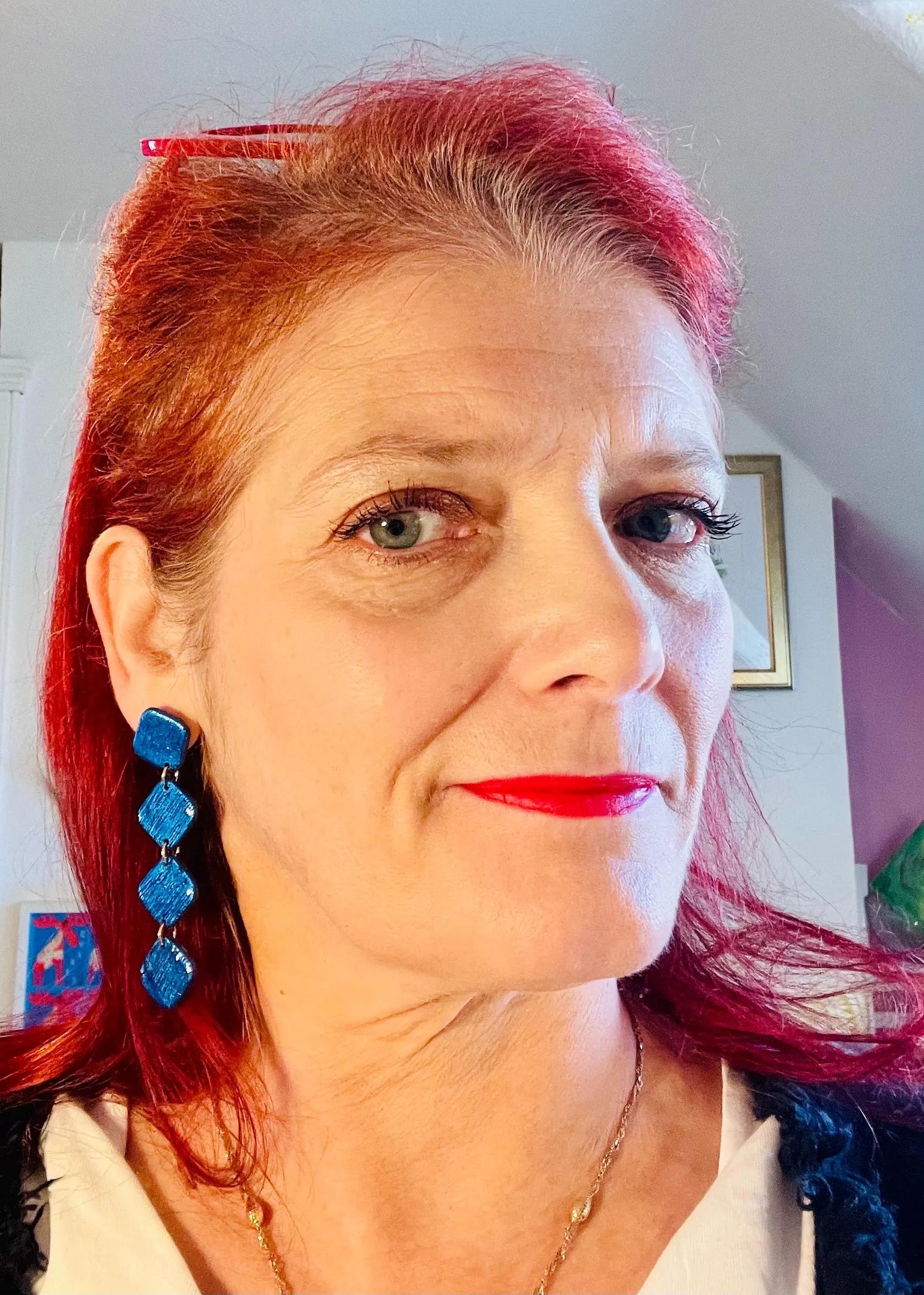 Unleash your inner fashionista with QUADRO - Blue geometric earrings! Elevate your style game at parties or in your everyday life. These one-of-a-kind earrings make for a unique and playful gift option too.&nbsp;

Made of polymer clay these earrings are very comfortable and as stylish or everyday as you want to style them. A beautiful royal navy blue is always easy to match and it's always appropriate.
My Sara Jewellery