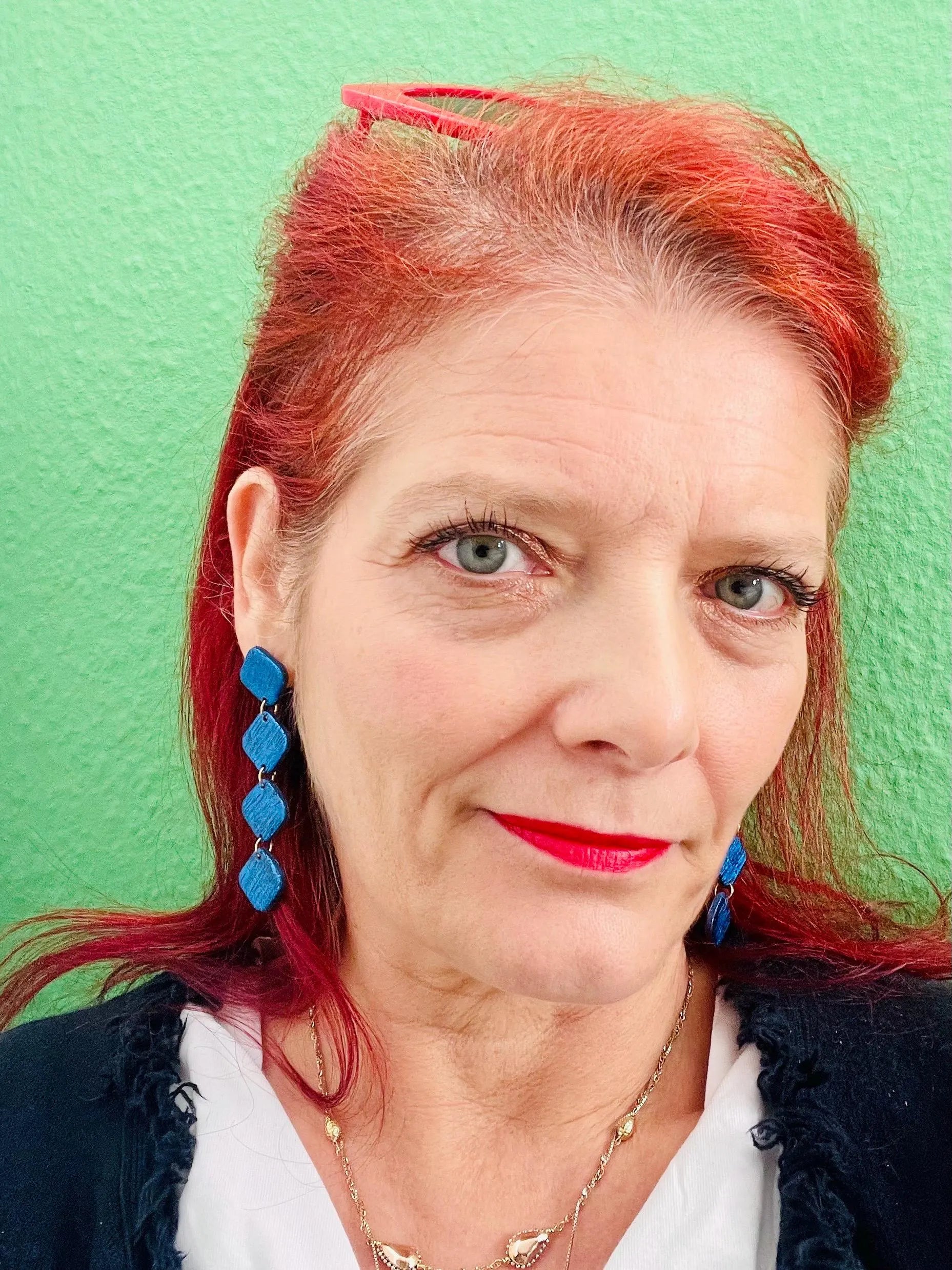 Unleash your inner fashionista with QUADRO - Blue geometric earrings! Elevate your style game at parties or in your everyday life. These one-of-a-kind earrings make for a unique and playful gift option too.&nbsp;

Made of polymer clay these earrings are very comfortable and as stylish or everyday as you want to style them. A beautiful royal navy blue is always easy to match and it's always appropriate.
My Sara Jewellery